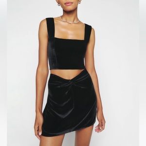 NWT Reformation Harri Velvet Mini Skirt